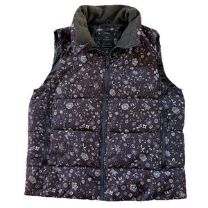 Gap Floral Puffer Outerwear Vest Women’s M Purple/White Classic Gorpcore Fairy